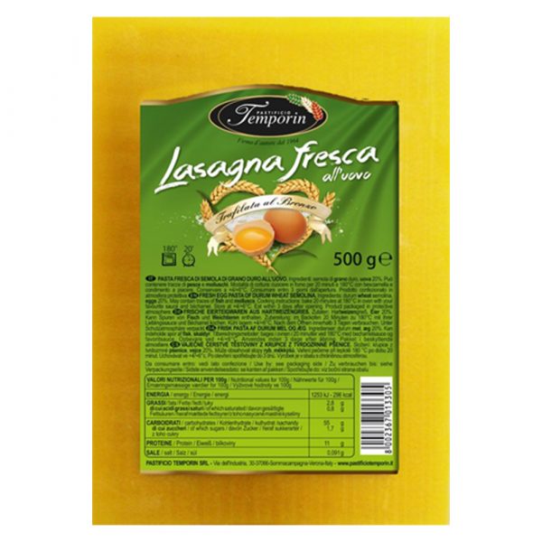 Cestoviny Lasagne čerstvé 500g Casa Temporin 1