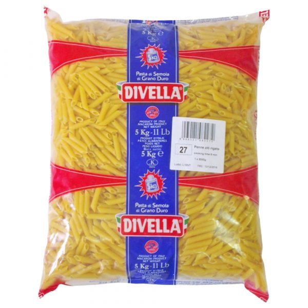Cestoviny Penne n.27 5kg Divella 1