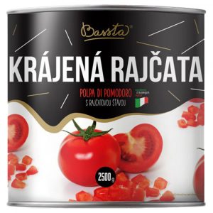 Paradajky lúpané kocky 2,5kg Bassta 13