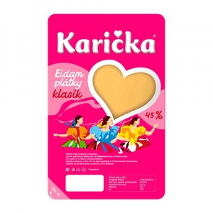 Syr Eidam 45% plátky 100g Karička 1