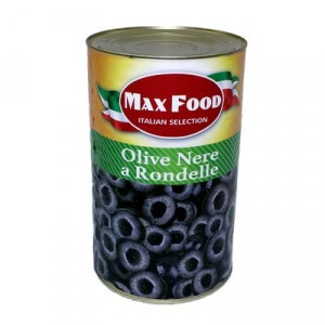 Olivy čierne krájané MAX FOOD 4100g plech 4