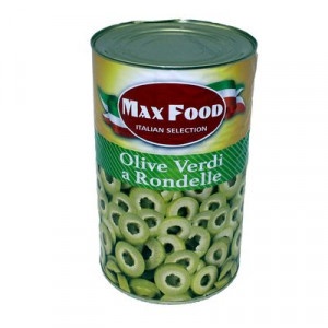 Olivy zelené krájané plech 4100g Max Food 5