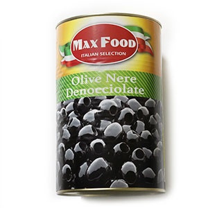 Olivy čierne celé bez kôstky plech 4100g Max Food 90