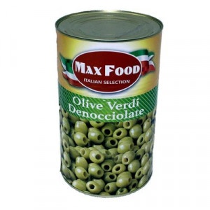 Olivy zelené celé bez kôstky plech 4100g Max Food 6