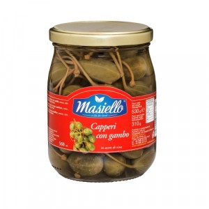 Kapary so stopkou v octovom náleve 530g Masiello 18