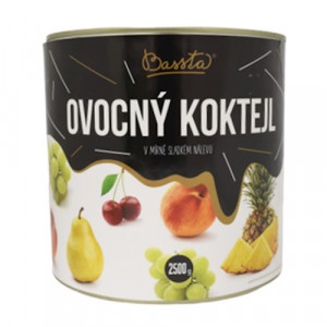 Kompót ovocný koktejl 2,5kg Bassta 1