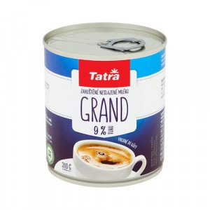Grand zahustené nesladené mlieko 9% TATRA 310g 4