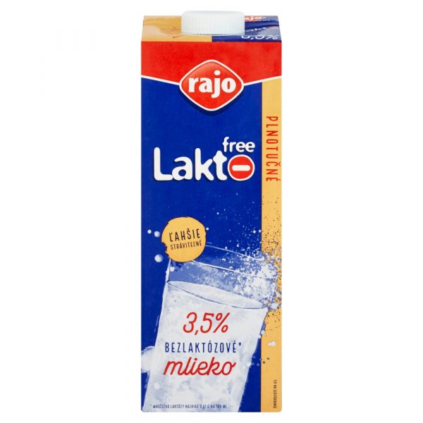 Mlieko plnotučné 3,5% bezlaktózové Lakto Free 1l Rajo 1
