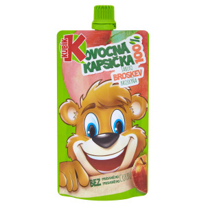 Kubík 100% ovocná kapsička jablko, broskyňa 100g 9 Kubík 100% ovocná kapsička jablko, broskyňa 100g 9