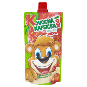 Kubík 100% ovocná kapsička jahoda, jablko, banán 100g 10 Kubík 100% ovocná kapsička jahoda, jablko, banán 100g 10