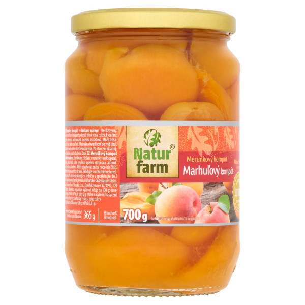 Kompót Marhule polené 700g Natur Farm 1