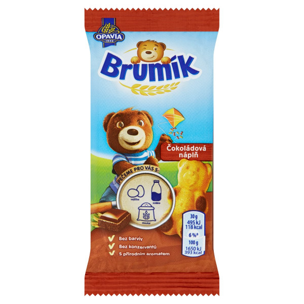 Opavia Brumík Čokoládová náplň jemné pečivo 30 g 1