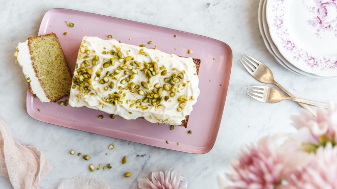 Pistáciový chlebíček s mascarpone