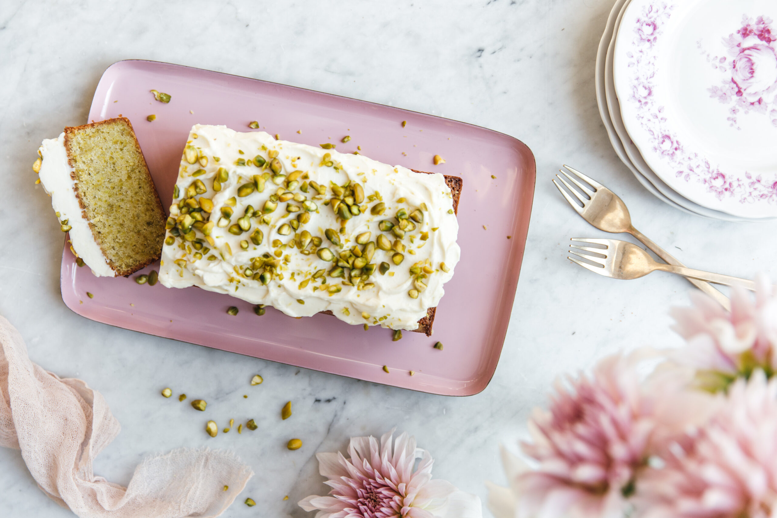 Pistáciový chlebíček s mascarpone
