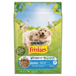 Friskies dog, Junior kura zelenina a mlieko 500g 19