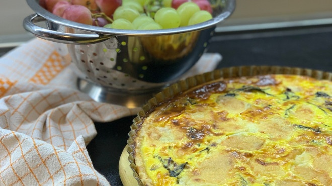 Špenátovo-bryndzový quiche
