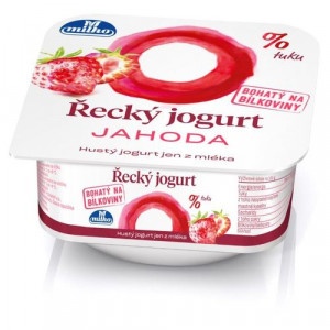 Jogurt grécky jahodový 0% 140g Milko 6