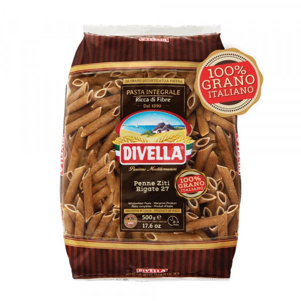 Cestoviny Penne celozrnné n.27 500g Divella 1