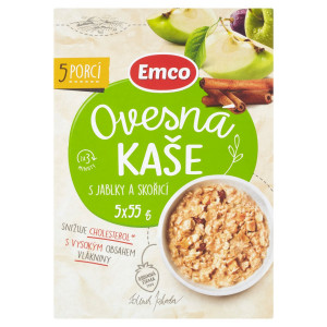 Ovsená kaša jablko a škorica 5x55g Emco 5