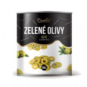 Olivy zelené krájané plech 3000g Bassta 10