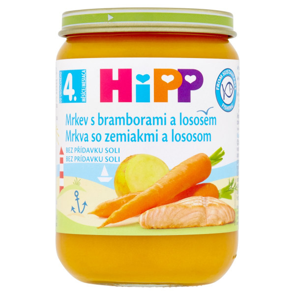 HiPP Mrkva so zemiakmi a lososom, 190g 1