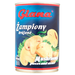 Šampiňóny krájané 425ml (400g) Giana 9