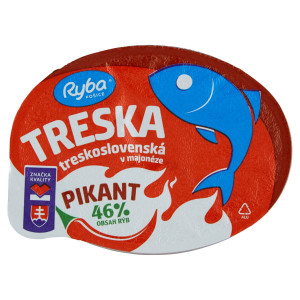 Treska v majonéze Treskoslovenská Pikant 140 g 74 Treska v majonéze Treskoslovenská Pikant 140 g 74