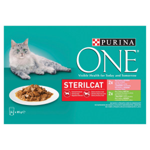 Purina ONE Sterilcat 2x losos 2x morka 4x85 g 9