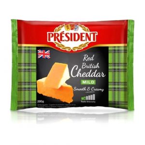 Syr Cheddar Red Mild blok 200g Président 7