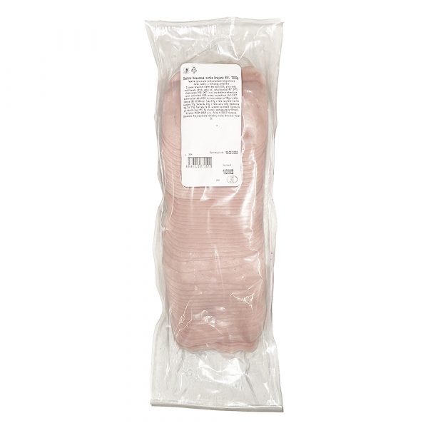 Šunka bravčová krájaná 55% 1kg Mecom 1