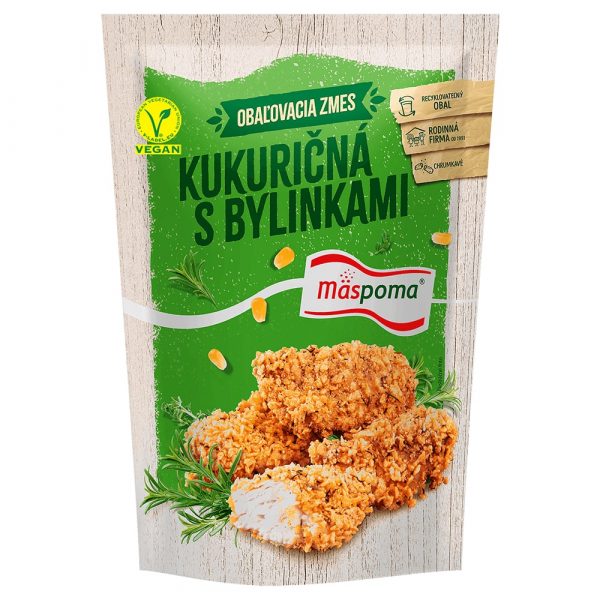 Obaľovacia zmes–kukuričná s bylinkami 220g Mäspoma 1