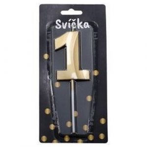 Tortová sviečka zlatá Číslo: 1 22