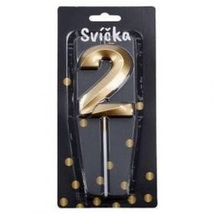 Tortová sviečka zlatá Číslo: 2 23