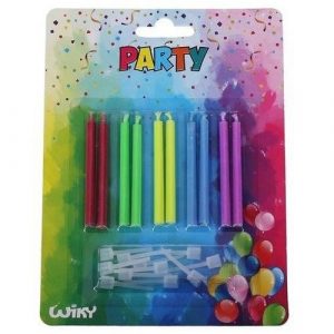 Tortové sviečky mix 4 farieb, farebný plameň 10ks 4