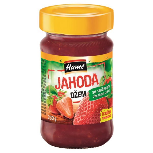 Džem Jahoda so zníženým obsahom cukru 230g Hamé 1