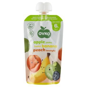 Detská výživa jablko banán broskyňa DIA 120g Ovko 1 Detská výživa jablko banán broskyňa DIA 120g Ovko 1