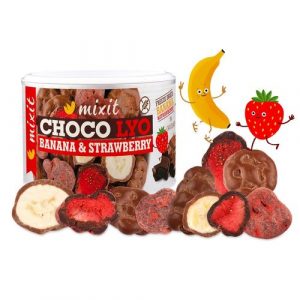 Chrumkavé banániky a jahody v čokoláde 150g Mixit 6