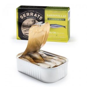 Sardinky baby v olivovom oleji 115g Serrats 2