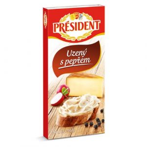 Syr tavený Údený s korením 150g Président 10