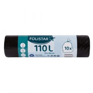 Vrecia na odpad čierne 110l 70x100cm 10ks Folistar 21