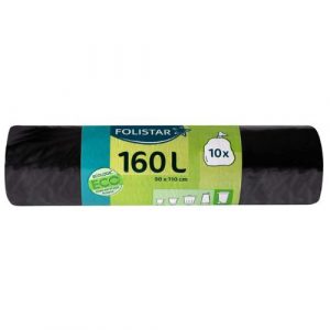 Vrecia na odpad čierne 160l 90x110cm 10ks Folistar 14 Vrecia na odpad čierne 160l 90x110cm 10ks Folistar 14