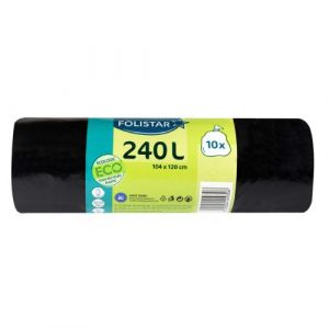 Vrecia na odpad čierne 240l 104x120cm 10ks Folista 15 Vrecia na odpad čierne 240l 104x120cm 10ks Folista 15