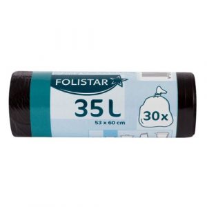 Vrecia na odpad čierne 35l 53x60cm 30ks Folistar 6