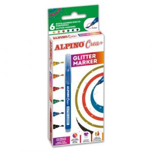 Alpino Crea glitrové fixky na zdobenie 6ks 9