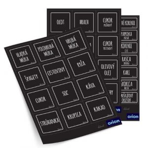 Orion Samolepky na dózy black mix 47ks 7