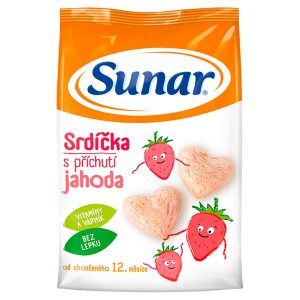 Sunar chrumky jahodové srdiečka 50g 20