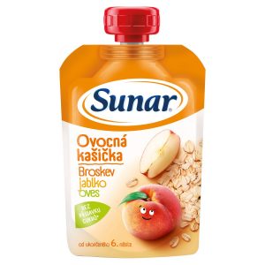 Sunar kašička broskyňa, jablko, ovsené vločky 120g 23 Sunar kašička broskyňa, jablko, ovsené vločky 120g 23