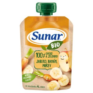 Sunar Bio kapsička Jablko, banán, mrkva 100g 16
