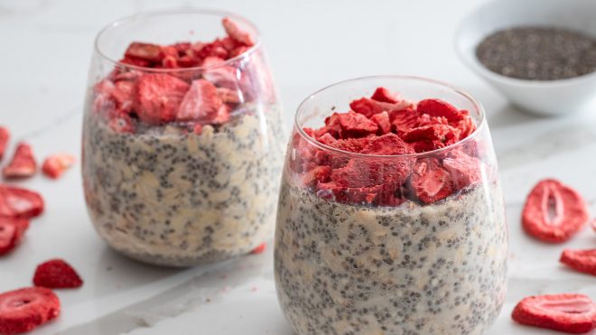 Jahodový chia puding