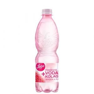 Lucka pramenitá voda kolagén jahoda ruža 0,5l*ZO 9